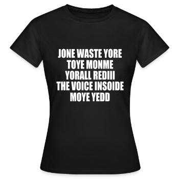 jone waste yore toye monme yorall rediii - T-shirt Femme - noir - Devant - AI Model Female 172 dark (172cm)