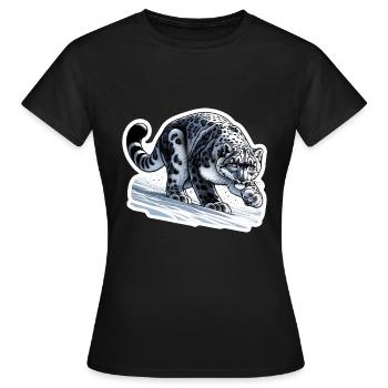Snow Leopard Leopard White Leopard - Women's T-Shirt - black - Front - AI Model Female 172 dark (172cm)