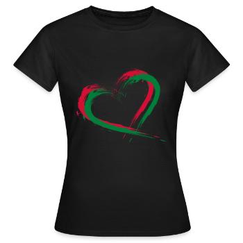 Drapeau de brosse de coeur des Maldives - T-shirt Femme - noir - Devant - AI Model Female 172 dark (172cm)