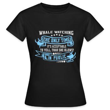 Orca Beobachtung für Buckelwale und Meerwale - Frauen T-Shirt - Schwarz - Vorne - AI Model Female 172 dark (172cm)