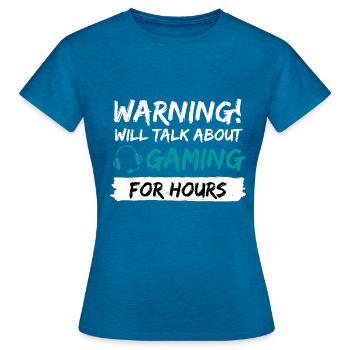 gamer gaming gamble gift idea saying - Women's T-Shirt - antique blue sapphire heather - Front - AI Model Female 172 dark (172cm)