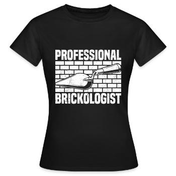 Briqueteur Maçon - T-shirt Femme - noir - Devant - AI Model Female 172 dark (172cm)
