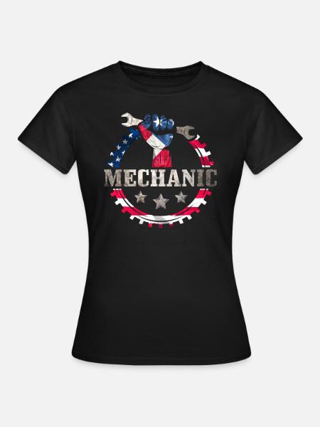 Mechaniker USA - Frauen T-Shirt - Schwarz