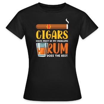 Zigarren Rum Scotch Bourbon - Frauen T-Shirt - Schwarz - Vorne - AI Model Female 172 dark (172cm)