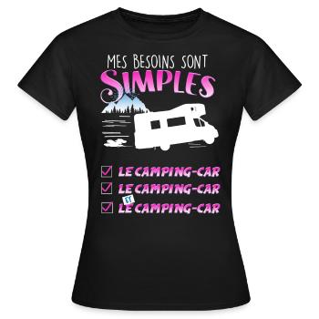 Femme camping-car passion - T-shirt Femme - noir - Devant - AI Model Female 172 dark (172cm)