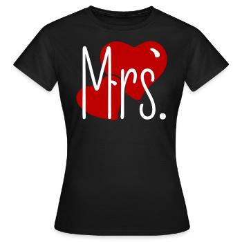 Matching Look Mr and Mrs Valentine's Day Matching Pair - Women's T-Shirt - black - Front - AI Model Female 172 dark (172cm)