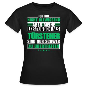 Des performances de videur inégalées - T-shirt Femme - noir - Devant - AI Model Female 172 dark (172cm)