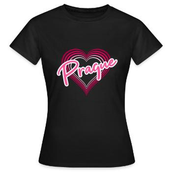 Prag - Frauen T-Shirt - Schwarz - Vorne - AI Model Female 172 dark (172cm)