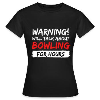 bowling strike pin idée cadeau disant - T-shirt Femme - noir - Devant - AI Model Female 172 dark (172cm)