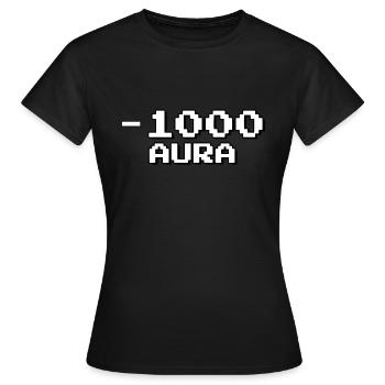 Minus 1000 Aura - Shirt brainrot - Frauen T-Shirt - Schwarz - Vorne - AI Model Female 172 dark (172cm)