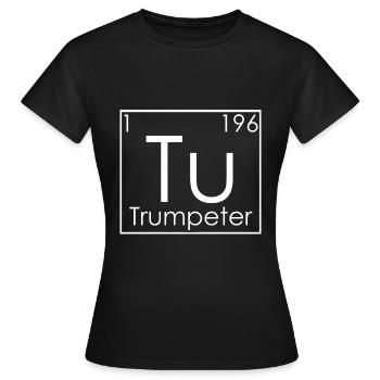 Trompete Periodische Elemente Trompetenspieler - Frauen T-Shirt - Schwarz - Vorne - AI Model Female 172 dark (172cm)