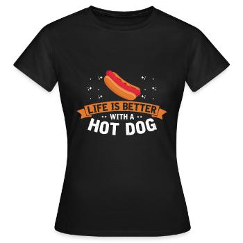 Hot dog adore la saucisse de pomme de terre hot-dog - T-shirt Femme - noir - Devant - AI Model Female 172 dark (172cm)