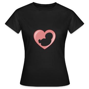 Baby birth heart - birth heart - Women's T-Shirt - black - Front - AI Model Female 172 dark (172cm)