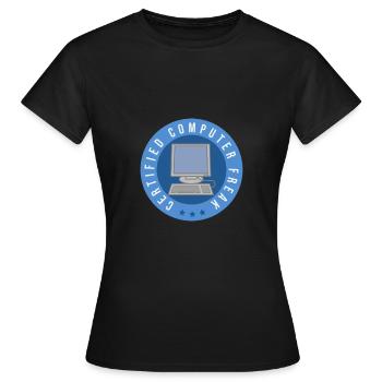 Computer certified - Computer Freak - Frauen T-Shirt - Schwarz - Vorne - AI Model Female 172 dark (172cm)