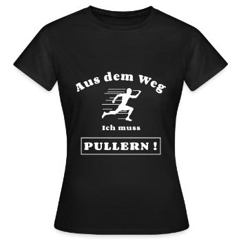 Aus dem Weg ich muss Pullern! Toilette , Busch - Frauen T-Shirt - Schwarz - Vorne - AI Model Female 172 dark (172cm)