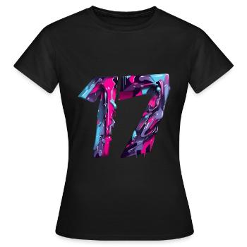 NR. 17 NUMMER 17 COOL 17. GEBURTSTAG - Frauen T-Shirt - Schwarz - Vorne - AI Model Female 172 dark (172cm)