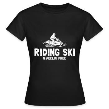 Motoneige et Skidoo Design - T-shirt Femme - noir - Devant - AI Model Female 172 dark (172cm)
