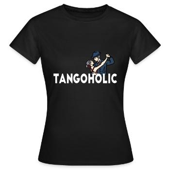 Tangoholic Tango Tanzen Kleid Tanzschuhe Tänzer - Frauen T-Shirt - Schwarz - Vorne - AI Model Female 172 dark (172cm)