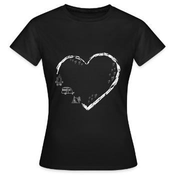 Camping Heart Love for Camping Women - Women's T-Shirt - black - Front - AI Model Female 172 dark (172cm)