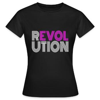Revolution Wiederstand Antifa Demonstration Demo - Frauen T-Shirt - Schwarz - Vorne - AI Model Female 172 dark (172cm)