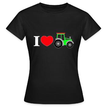I love my tractor - Frauen T-Shirt - Schwarz - Vorne - AI Model Female 172 dark (172cm)