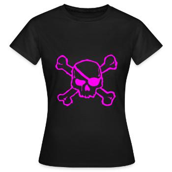 Logo de pirate crâne - T-shirt Femme - noir - Devant - AI Model Female 172 dark (172cm)