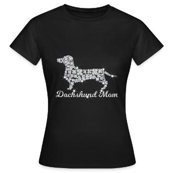 Bling Dachshund Mom - Frauen T-Shirt - Schwarz - Vorne - AI Model Female 172 dark (172cm)