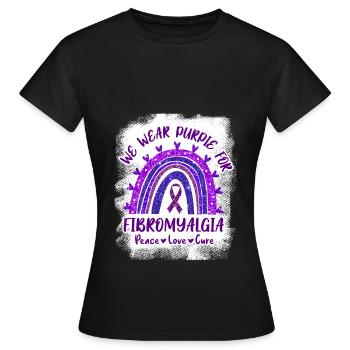We Wear Purple For Fibromyalgia - T-shirt Femme - noir - Devant - AI Model Female 172 dark (172cm)