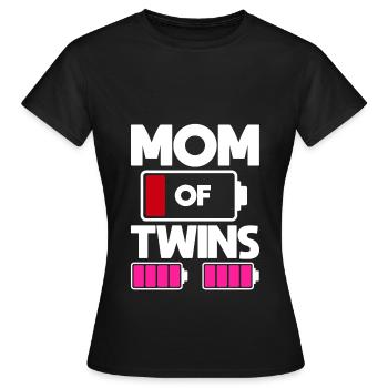 Mom of Twins Funny Mom Life - Frauen T-Shirt - Schwarz - Vorne - AI Model Female 172 dark (172cm)
