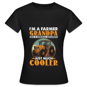Farmer Grandpa Like A Normal Grandpa Much Cooler - T-shirt Femme - noir - Devant - AI Model Female 172 dark (172cm)