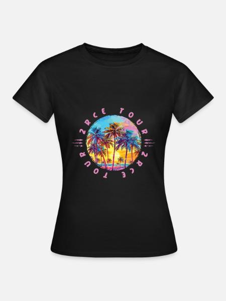 Zrce Tour Palmen - Frauen T-Shirt - Schwarz