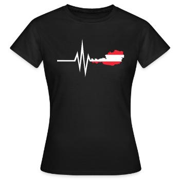 Mon cœur bat pour l'Autriche - patrie - T-shirt Femme - noir - Devant - AI Model Female 172 dark (172cm)