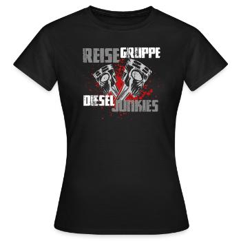 Reisegruppe Dieseljunkies für Diesel Autofahrer - Frauen T-Shirt - Schwarz - Vorne - AI Model Female 172 dark (172cm)