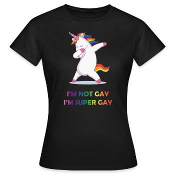 Ich bin nicht schwul, ich bin super schwul - Frauen T-Shirt - Schwarz - Vorne - AI Model Female 172 dark (172cm)