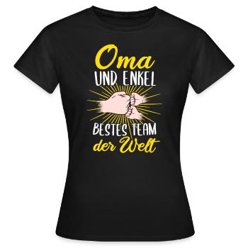 Oma und Enkel zweifache Oma Geschenk Geburt Enkel - Frauen T-Shirt - Schwarz - Vorne - AI Model Female 172 dark (172cm)