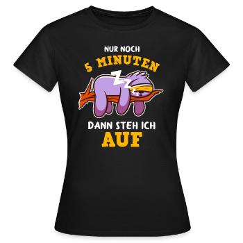 Faultier tshirt Schlafshirt damen Schlafen chillen - Frauen T-Shirt - Schwarz - Vorne - AI Model Female 172 dark (172cm)