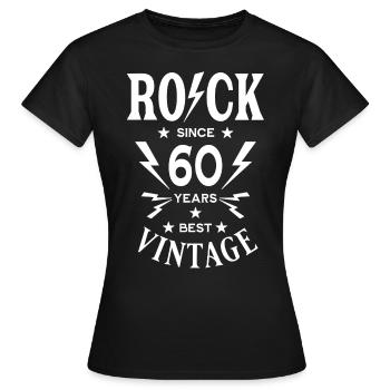 Rock since 60 years best vintage - 60 Jahre Rock - Frauen T-Shirt - Schwarz - Vorne - AI Model Female 172 dark (172cm)