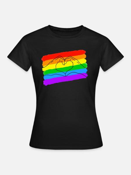 Pride LGBTQ is love heart - Women's T-Shirt - black