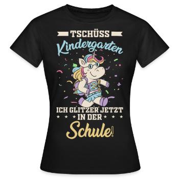 Einschulung erster Schultag Schulanfang - Frauen T-Shirt - Schwarz - Vorne - AI Model Female 172 dark (172cm)