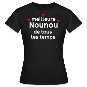 Ma Nounou C'est La Meilleure Idée Cadeau - T-shirt Femme - noir - Devant - AI Model Female 172 dark (172cm)