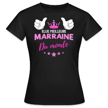 Elue Meilleure Marraine Du Monde - T-shirt Femme - noir - Devant - AI Model Female 172 dark (172cm)