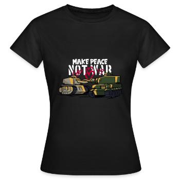 MAKE PEACE NOT ÉTAIT LA PAIX DU MONDE - T-shirt Femme - noir - Devant - AI Model Female 172 dark (172cm)