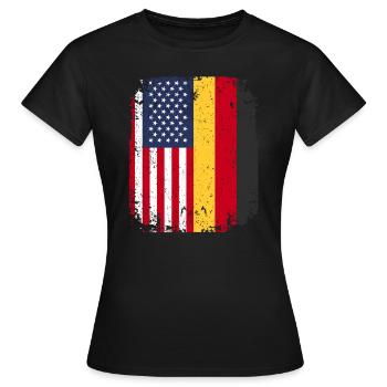 Drapeau Allemagne USA Allemagne - T-shirt Femme - noir - Devant - AI Model Female 172 dark (172cm)