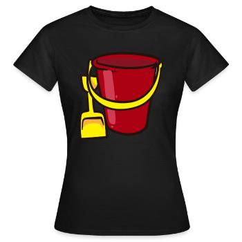 Strand Sand Eimer - Frauen T-Shirt - Schwarz - Vorne - AI Model Female 172 dark (172cm)