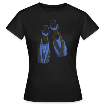 Diving Fins - T-shirt Femme - noir - Devant - AI Model Female 172 dark (172cm)