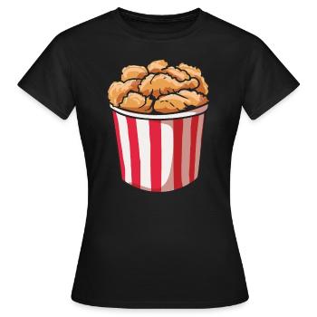 Chicken Hühnchen Eimer - Frauen T-Shirt - Schwarz - Vorne - AI Model Female 172 dark (172cm)