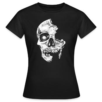 Totenkopf Schädel - Frauen T-Shirt - Schwarz - Vorne - AI Model Female 172 dark (172cm)