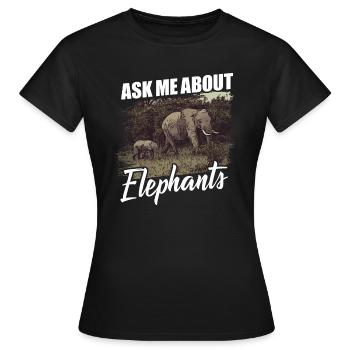 Elephant Elephants - Women's T-Shirt - black - Front - AI Model Female 172 dark (172cm)