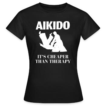 Combattant d’Aïkido - T-shirt Femme - noir - Devant - AI Model Female 172 dark (172cm)