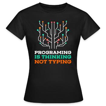 Programmer Coder Nerd - Women's T-Shirt - black - Front - AI Model Female 172 dark (172cm)